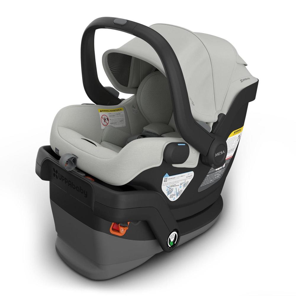 imageUPPAbaby Mesa V3 Infant Car Seat Easy Installation SmartSecure Technology Attaches to Stroller Base Infant Insert Included Ada SandstoneSavannah Pearl Gray Jacquard