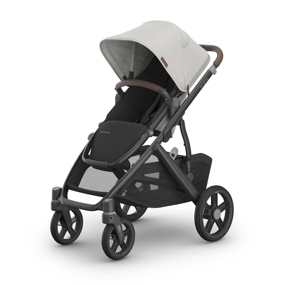imageUPPAbaby Vista V3 Convertible SingletoDouble Stroller for Baby amp Toddler 30 Configurations Car Seat Compatible AllWheel Suspension XL Basket Ada Sandstone MlangeCarbon FrameSavannah Pearl Gray Jacquard