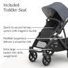 UPPAbaby Vista V3 Convertible Single-to-Double Stroller for Baby & Toddler, 30+ Configurations, Car Seat Compatible, All-Wheel Suspension, XL Basket – Ada (Sandstone Mélange/Carbon Frame)(Julian (Dusty Blue Mélange))
