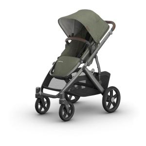 UPPAbaby Vista V3 Convertible Single-to-Double Stroller for Baby & Toddler, 30+ Configurations, Car Seat Compatible, All-Wheel Suspension, XL Basket – Ada (Sandstone Mélange/Carbon Frame)(Evelyn (Meadow Green))