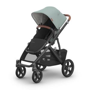 UPPAbaby Vista V3 Convertible Single-to-Double Stroller for Baby & Toddler, 30+ Configurations, Car Seat Compatible, All-Wheel Suspension, XL Basket – Ada (Sandstone Mélange/Carbon Frame)(Kenzi (Mystic Aqua))
