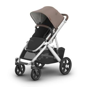 UPPAbaby Vista V3 Convertible Single-to-Double Stroller for Baby & Toddler, 30+ Configurations, Car Seat Compatible, All-Wheel Suspension, XL Basket – Ada (Sandstone Mélange/Carbon Frame)(Theo (Dark Taupe))