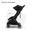 UPPAbaby Minu V3 Travel Stroller – Lightweight + Compact Design – One-Hand Fold + Unfold – from Birth + Overhead Compatible – James (Black/Carbon Frame/Black Leather)(James (Black/Carbon Frame/Black Leather))