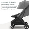 UPPAbaby Minu V3 Travel Stroller – Lightweight + Compact Design – One-Hand Fold + Unfold – from Birth + Overhead Compatible – James (Black/Carbon Frame/Black Leather)(Greyson (Charcoal Mélange/Carbon Frame/Saddle Leather))