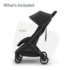 UPPAbaby Minu V3 Travel Stroller – Lightweight + Compact Design – One-Hand Fold + Unfold – from Birth + Overhead Compatible – James (Black/Carbon Frame/Black Leather)(Jake (Charcoal/Carbon Frame/Black Leather))