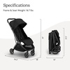 UPPAbaby Minu V3 Travel Stroller – Lightweight + Compact Design – One-Hand Fold + Unfold – from Birth + Overhead Compatible – James (Black/Carbon Frame/Black Leather)(James (Black/Carbon Frame/Black Leather))