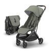 UPPAbaby Minu V3 Travel Stroller – Lightweight + Compact Design – One-Hand Fold + Unfold – from Birth + Overhead Compatible – James (Black/Carbon Frame/Black Leather)(Evelyn (Meadow Green/Graphite Frame/Chestnut Leather))