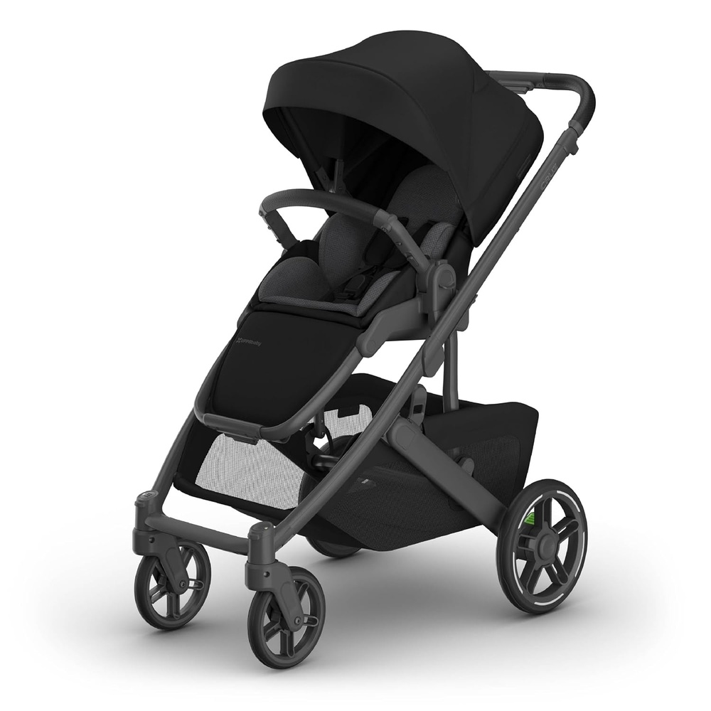 image:imageUPPAbaby Cruz V3 Stroller from Birth Car Seat Compatible FullSize Reversible Seat Infant Insert Bug and Rain Shields Included James BlackCarbon FrameBlack LeatherJames Black
