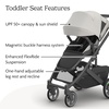 UPPAbaby Cruz V3 Stroller – from Birth + Car Seat Compatible – Full-Size, Reversible Seat – Infant Insert, Bug and Rain Shields Included – James (Black/Carbon Frame/Black Leather)(Savannah (Pearl Gray Jacquard))