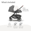 UPPAbaby Cruz V3 Stroller – from Birth + Car Seat Compatible – Full-Size, Reversible Seat – Infant Insert, Bug and Rain Shields Included – James (Black/Carbon Frame/Black Leather)(Greyson (Charcoal Mélange))