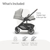 UPPAbaby Cruz V3 Stroller – from Birth + Car Seat Compatible – Full-Size, Reversible Seat – Infant Insert, Bug and Rain Shields Included – James (Black/Carbon Frame/Black Leather)(Savannah (Pearl Gray Jacquard))