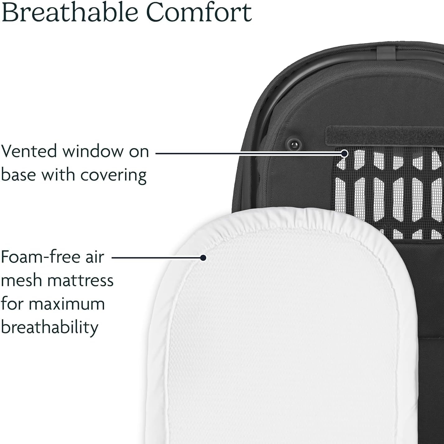 image:imageUPPAbaby Bassinet V3 Compatible with Vista Cruz Ridge Strollers Overnight Sleep Solution Mattress Sheet and Bug Shield Included James BlackCarbon FrameAda Sandstone Mlange
