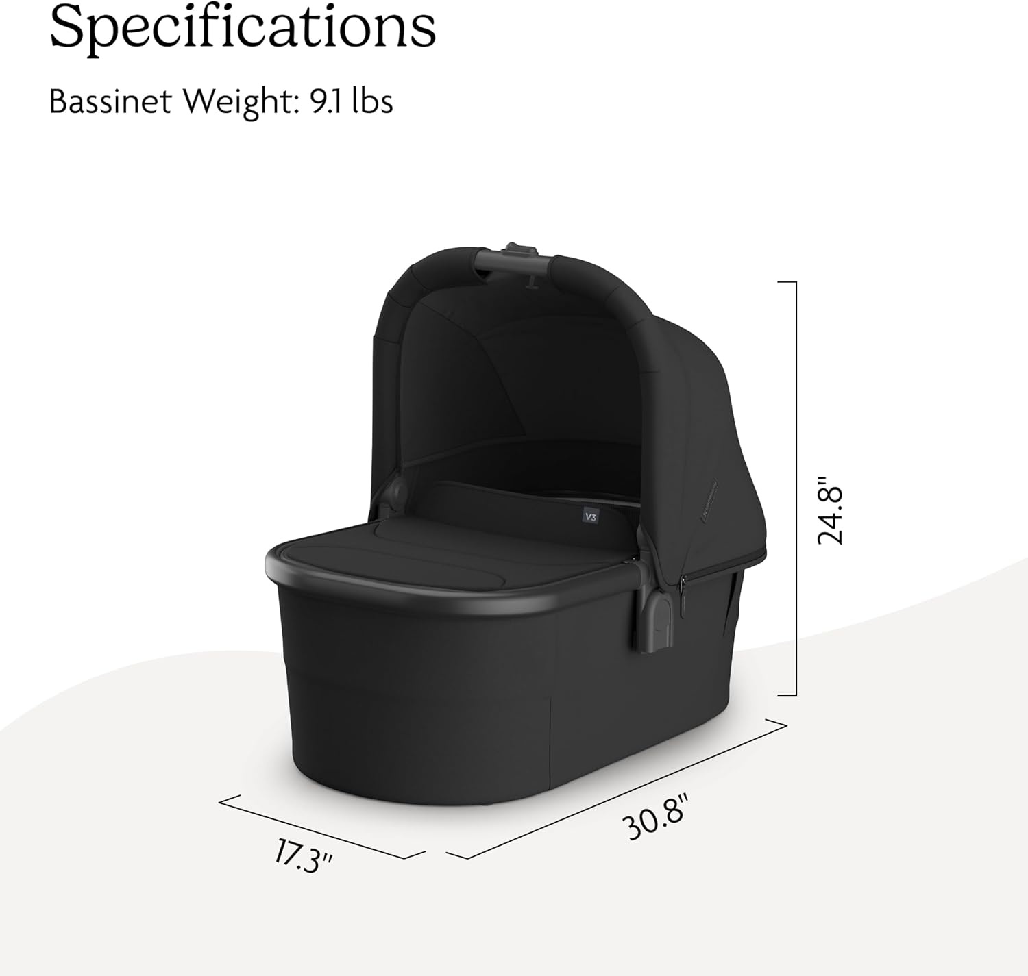 image:imageUPPAbaby Bassinet V3 Compatible with Vista Cruz Ridge Strollers Overnight Sleep Solution Mattress Sheet and Bug Shield Included James BlackCarbon FrameJake Charcoal