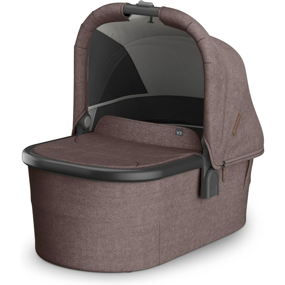 image:imageUPPAbaby Bassinet V3 Compatible with Vista Cruz Ridge Strollers Overnight Sleep Solution Mattress Sheet and Bug Shield Included James BlackCarbon FrameOwen Mocha Mlange