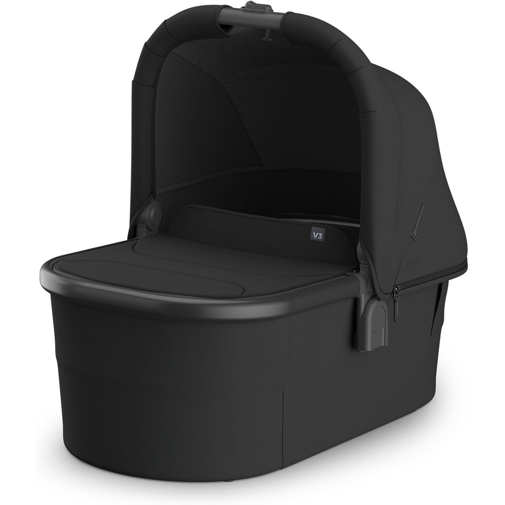 image:imageUPPAbaby Bassinet V3 Compatible with Vista Cruz Ridge Strollers Overnight Sleep Solution Mattress Sheet and Bug Shield Included James BlackCarbon FrameJake Charcoal