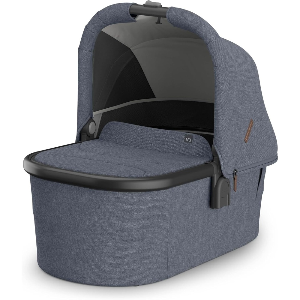image:imageUPPAbaby Bassinet V3 Compatible with Vista Cruz Ridge Strollers Overnight Sleep Solution Mattress Sheet and Bug Shield Included James BlackCarbon FrameJulian Dusty Blue Mlange