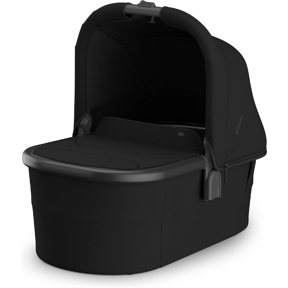 image:imageUPPAbaby Bassinet V3 Compatible with Vista Cruz Ridge Strollers Overnight Sleep Solution Mattress Sheet and Bug Shield Included James BlackCarbon FrameJames Black