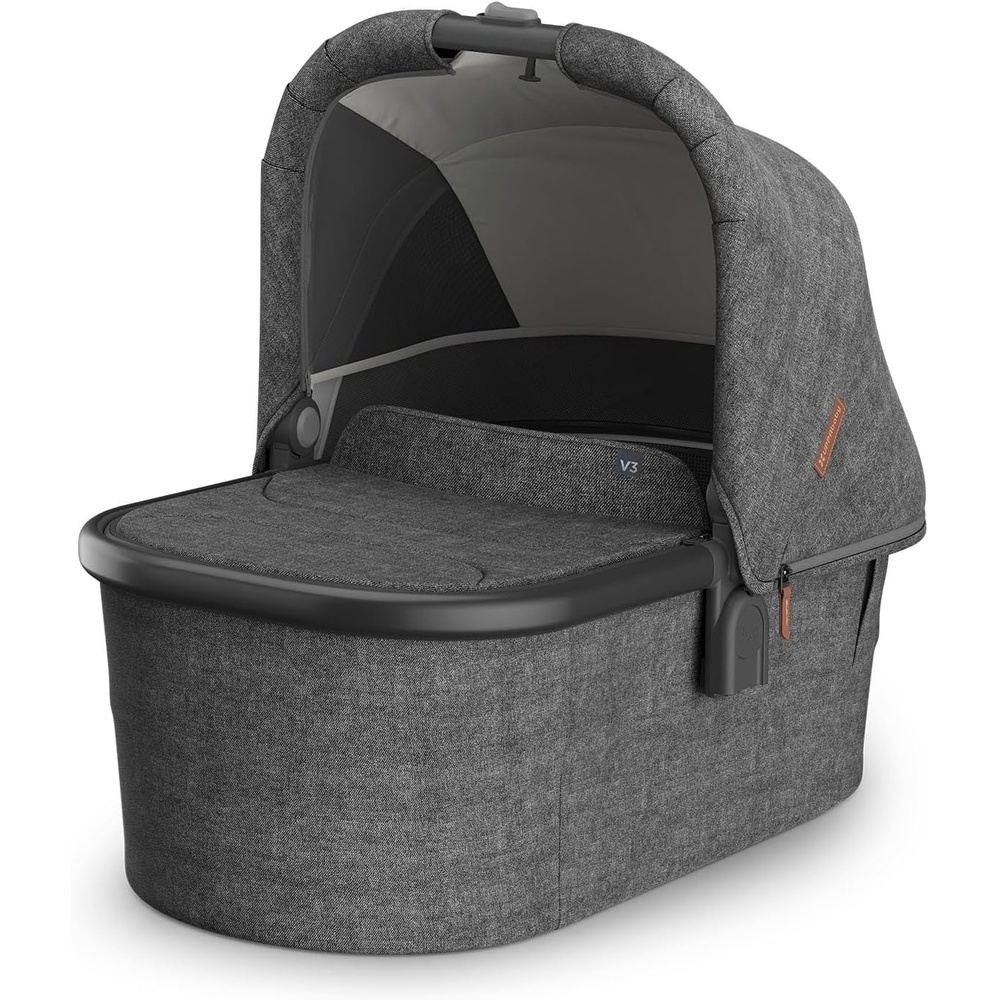 image:imageUPPAbaby Bassinet V3 Compatible with Vista Cruz Ridge Strollers Overnight Sleep Solution Mattress Sheet and Bug Shield Included James BlackCarbon FrameGreyson Charcoal Mlange