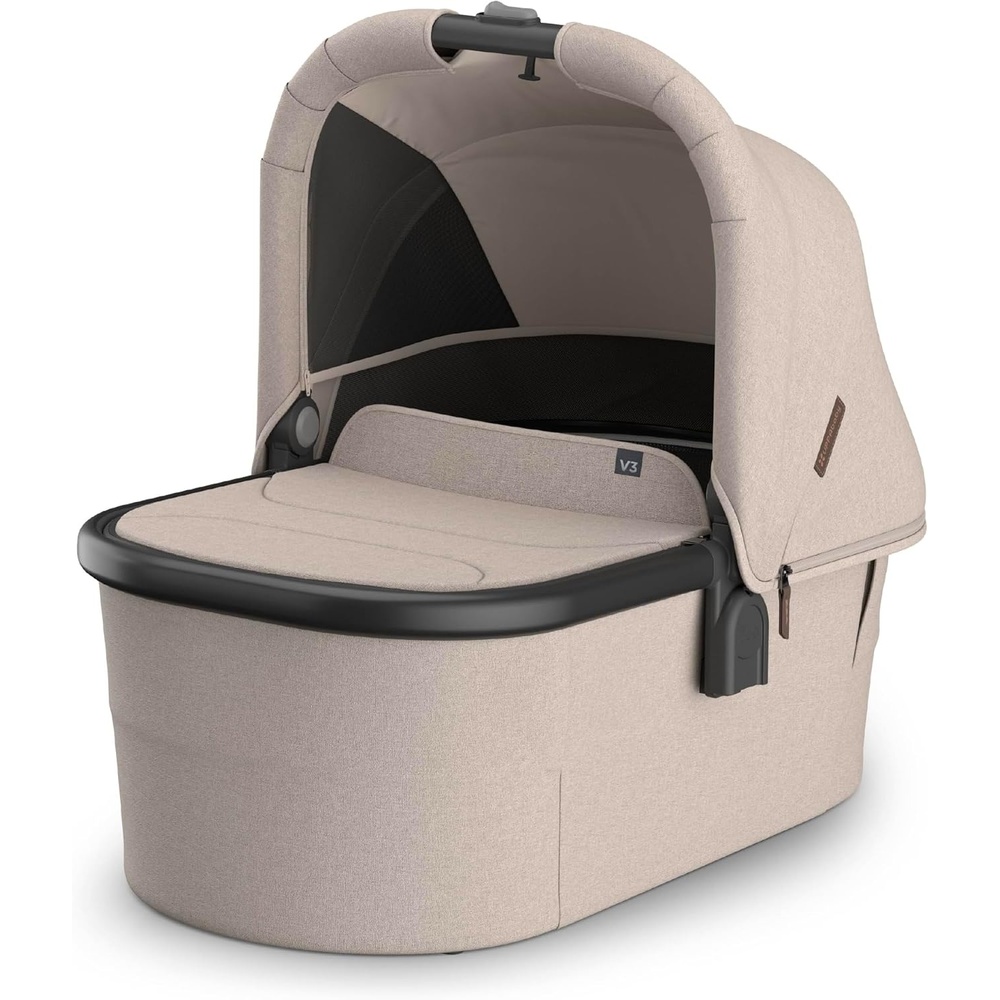 image:imageUPPAbaby Bassinet V3 Compatible with Vista Cruz Ridge Strollers Overnight Sleep Solution Mattress Sheet and Bug Shield Included James BlackCarbon FrameAda Sandstone Mlange