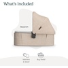 UPPAbaby Bassinet V3 – Compatible with Vista, Cruz, Ridge Strollers – Overnight Sleep Solution – Mattress, Sheet and Bug Shield Included – James (Black/Carbon Frame)(Declan (Oat Mélange))