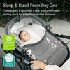 UPPAbaby Bassinet V3 – Compatible with Vista, Cruz, Ridge Strollers – Overnight Sleep Solution – Mattress, Sheet and Bug Shield Included – James (Black/Carbon Frame)(Julian (Dusty Blue Mélange))