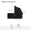 UPPAbaby Bassinet V3 – Compatible with Vista, Cruz, Ridge Strollers – Overnight Sleep Solution – Mattress, Sheet and Bug Shield Included – James (Black/Carbon Frame)(James (Black))