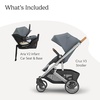 UPPAbaby Cruz V3 Stroller + Aria V2 Lightweight Car Seat Travel System Combo – Toddler Seat, Bumper Bar, Bug and Rain Shield, Car Seat Base, and Infant Insert Included – Callum (Stone Blue)(Callum (Stone Blue))