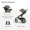 UPPAbaby Ridge V2 All-Terrain 3-Wheel Jogging Stroller + Aria V2 Infant Car Seat Travel System – Newborn to Toddler Stroller Combo, Car Seat Base Included, Never Flat Tires – Evelyn (Meadow Green)