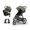 UPPAbaby Ridge V2 All-Terrain 3-Wheel Jogging Stroller + Aria V2 Infant Car Seat Travel System – Newborn to Toddler Stroller Combo, Car Seat Base Included, Never Flat Tires – Evelyn (Meadow Green)