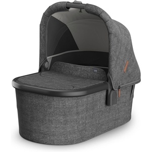 UPPAbaby Bassinet V3 – Compatible with Vista, Cruz, Ridge Strollers – Overnight Sleep Solution – Mattress, Sheet and Bug Shield Included – James (Black/Carbon Frame)(Greyson (Charcoal Mélange))