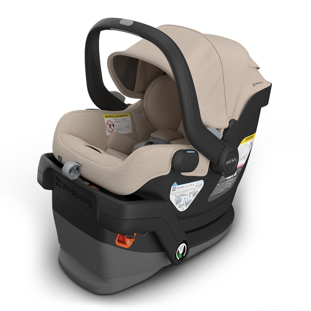 image:imageUPPAbaby Mesa V3 Infant Car Seat  Easy Installation  SmartSecure Technology  Attaches to Stroller  Base  Infant Insert Included  James BlackDeclan Oat Mlange
