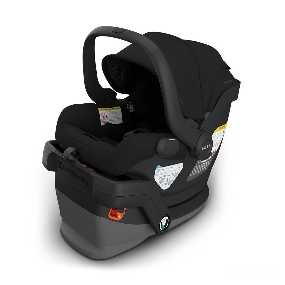 image:imageUPPAbaby Mesa V3 Infant Car Seat  Easy Installation  SmartSecure Technology  Attaches to Stroller  Base  Infant Insert Included  James BlackJames Black