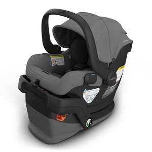 UPPAbaby Mesa V3 Infant Car Seat – Easy Installation + SmartSecure Technology – Attaches to Stroller | Base + Infant Insert Included – James (Black)(Greyson (Charcoal Mélange))