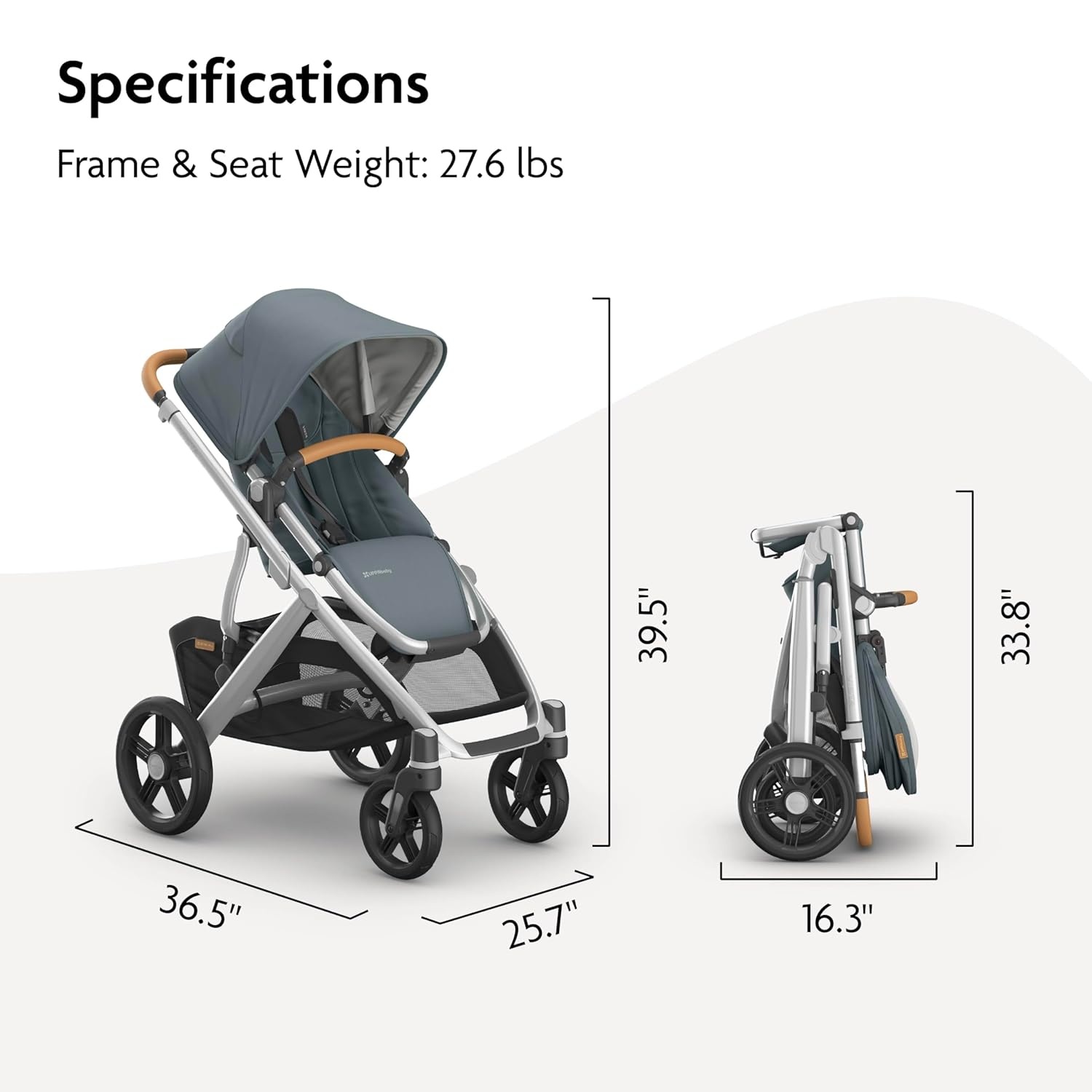 image:imageUPPAbaby Vista V3 Convertible SingletoDouble Stroller JamesCallum Stone Blue