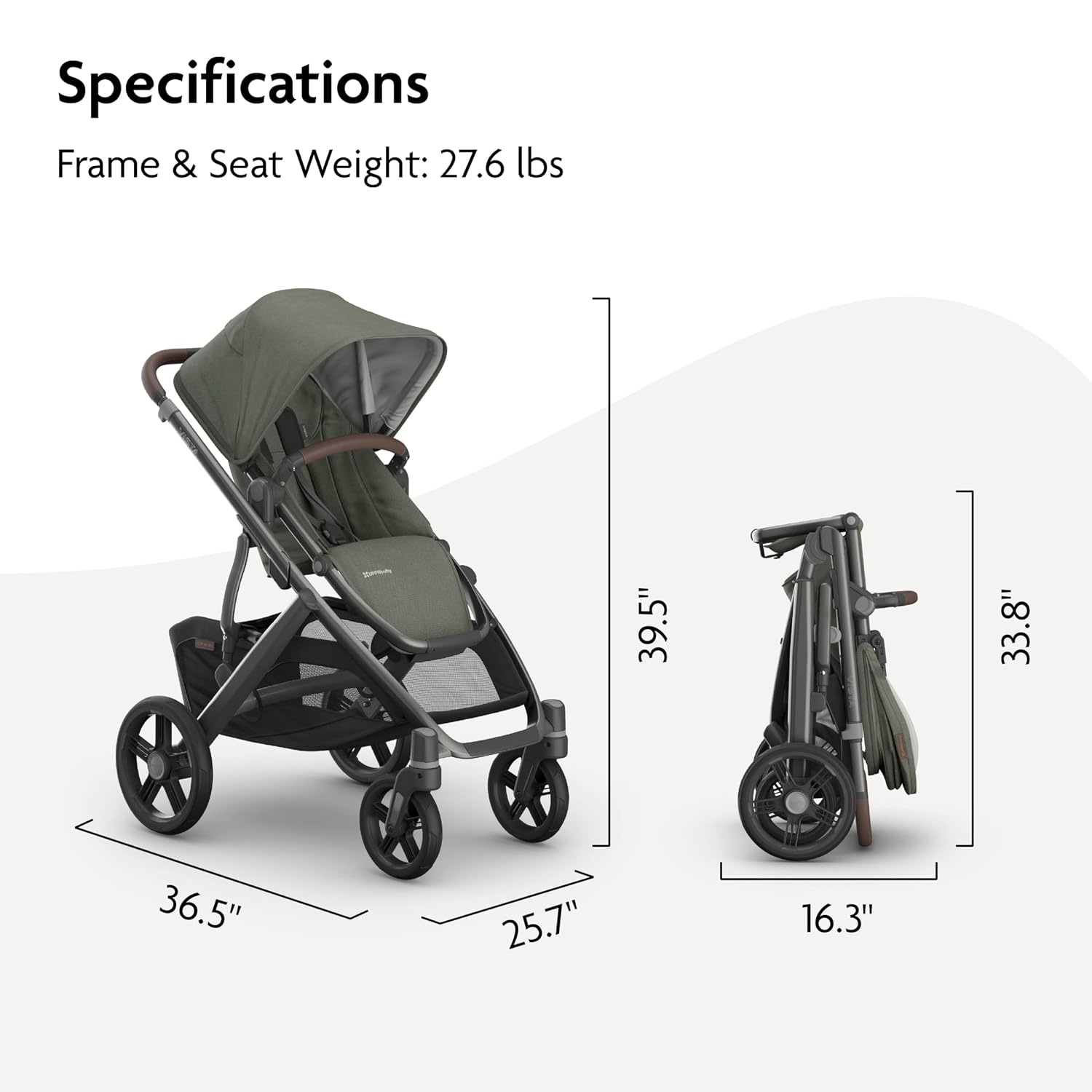 image:imageUPPAbaby Vista V3 Convertible SingletoDouble Stroller JamesEvelyn Meadow Green