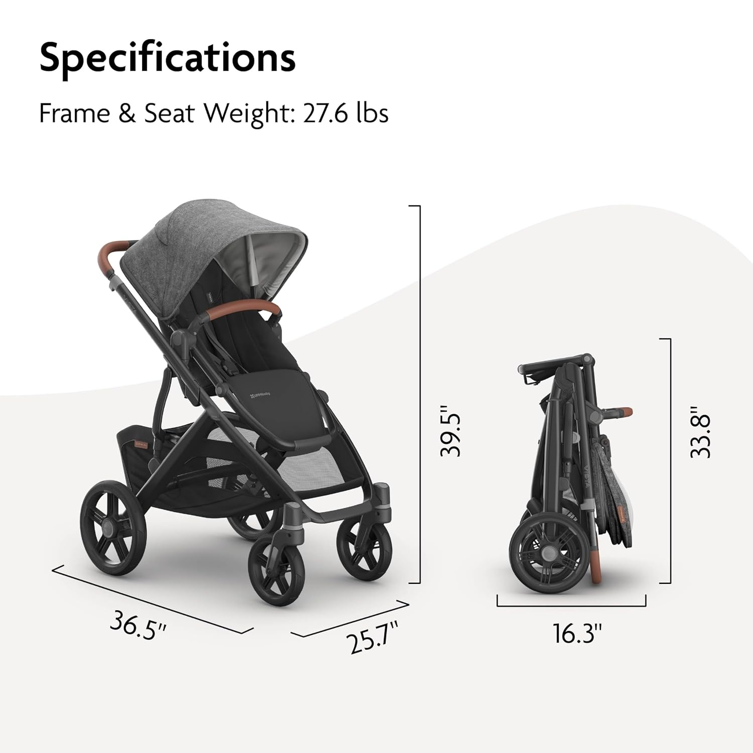 image:imageUPPAbaby Vista V3 Convertible SingletoDouble Stroller JamesGreyson Charcoal Mlange