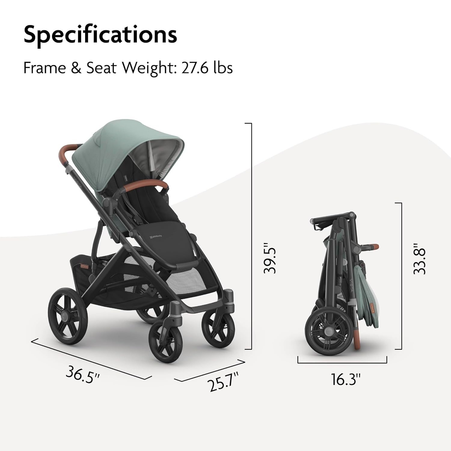 image:imageUPPAbaby Vista V3 Convertible SingletoDouble Stroller JamesKenzi Mystic Aqua