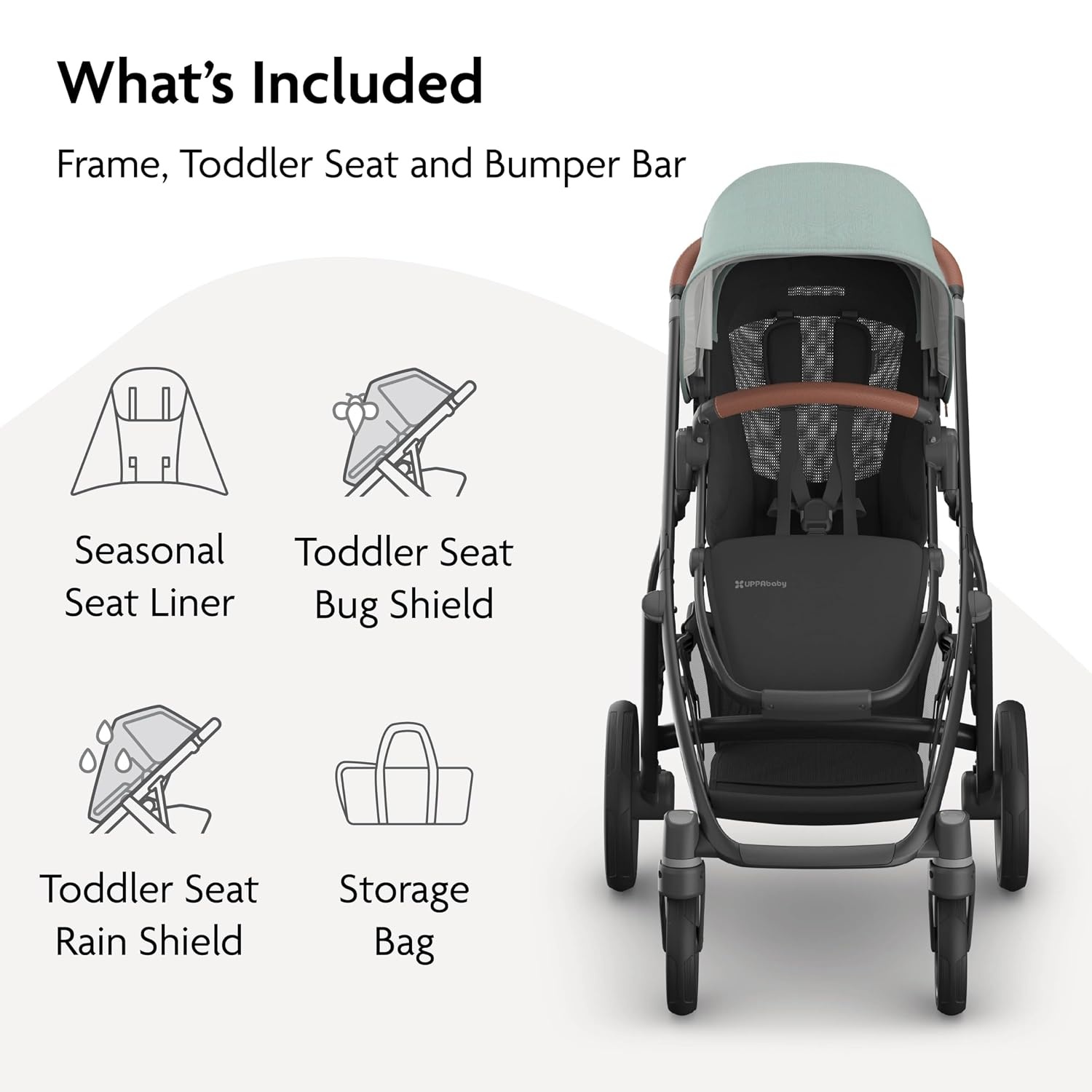 image:imageUPPAbaby Vista V3 Convertible SingletoDouble Stroller JamesKenzi Mystic Aqua