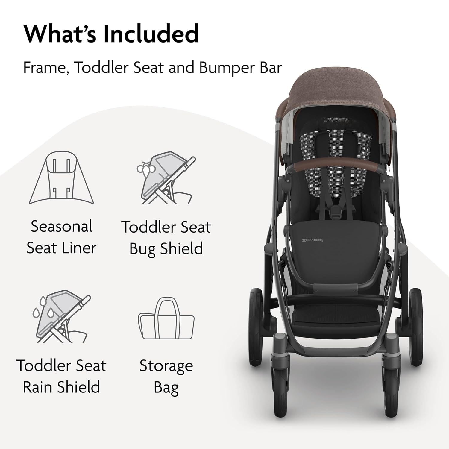 image:imageUPPAbaby Vista V3 Convertible SingletoDouble Stroller JamesOwen Mocha Mlange