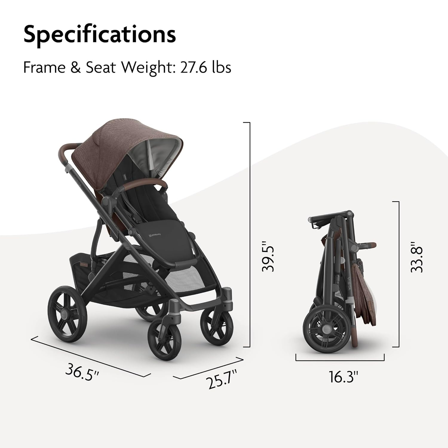 image:imageUPPAbaby Vista V3 Convertible SingletoDouble Stroller JamesOwen Mocha Mlange