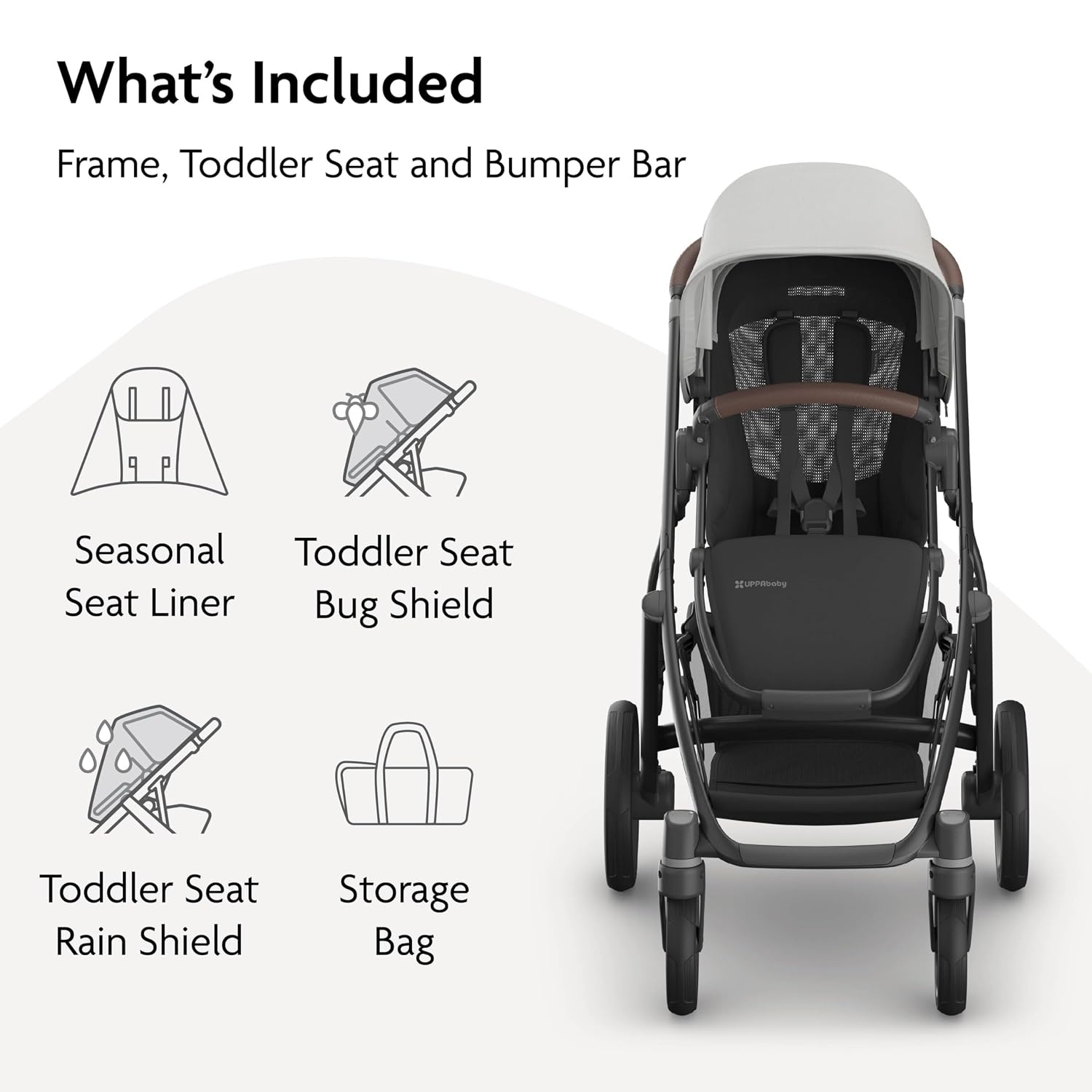 image:imageUPPAbaby Vista V3 Convertible SingletoDouble Stroller JamesSavannah Pearl Grey Jacquard