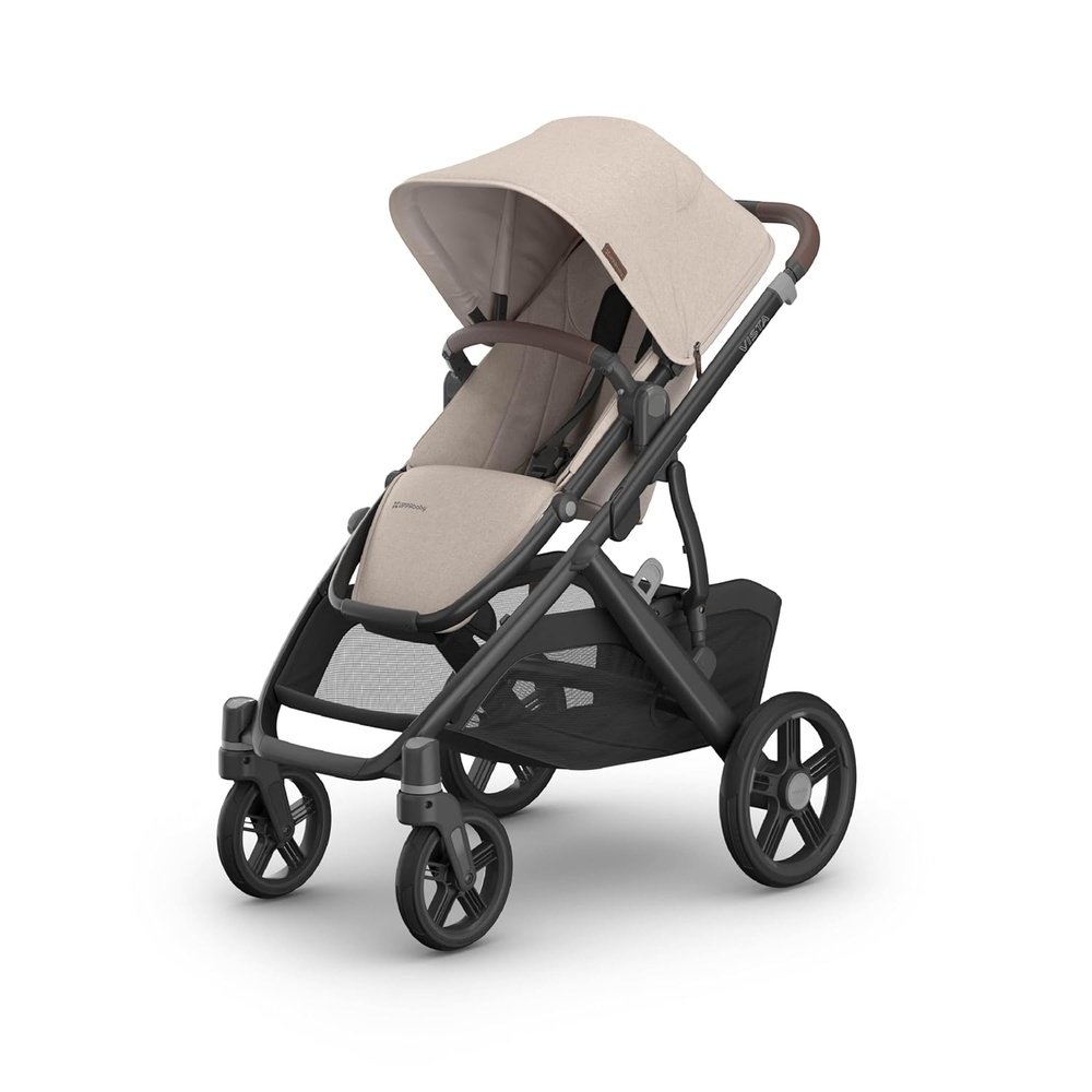 image:imageUPPAbaby Vista V3 Convertible SingletoDouble Stroller JamesAda Sandstone Mlange