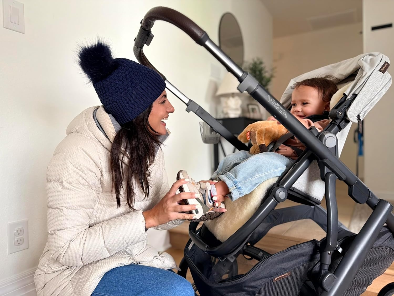 image:imageUPPAbaby Seat Liner Luxe Genuine Shearling Breathable Stroller Liner