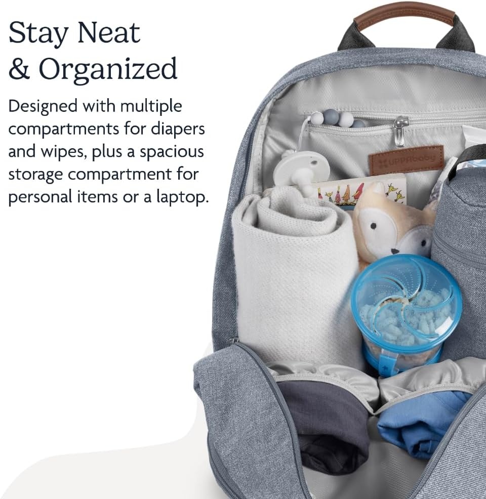 image:imageUPPAbaby Changing Backpack Bottle amp Laptop Pocket Trolley Sleeve JamesJake Charcoal