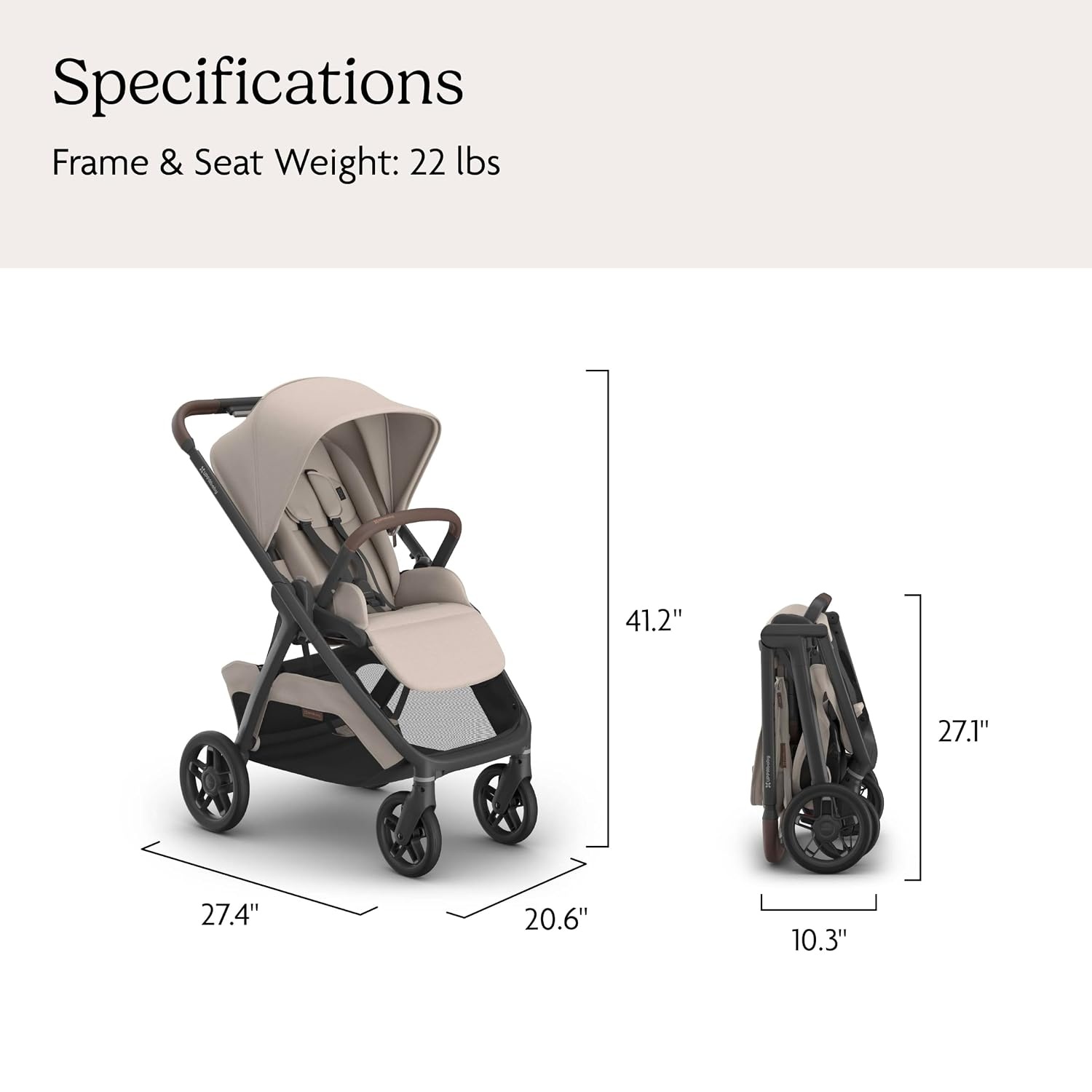 image:imageUPPAbaby Kona Stroller Compact from Birth Car Seat Compatible AdaAda Sandstone Mlange