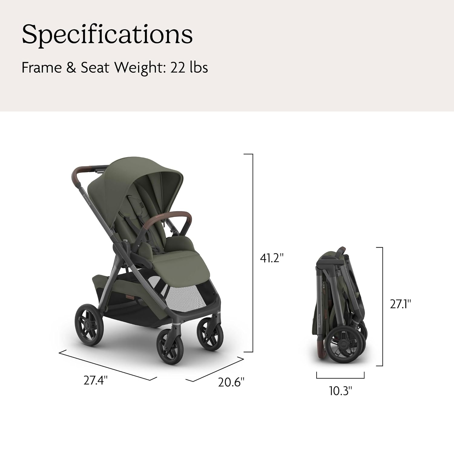 image:imageUPPAbaby Kona Stroller Compact from Birth Car Seat Compatible AdaEvelyn Meadow Green